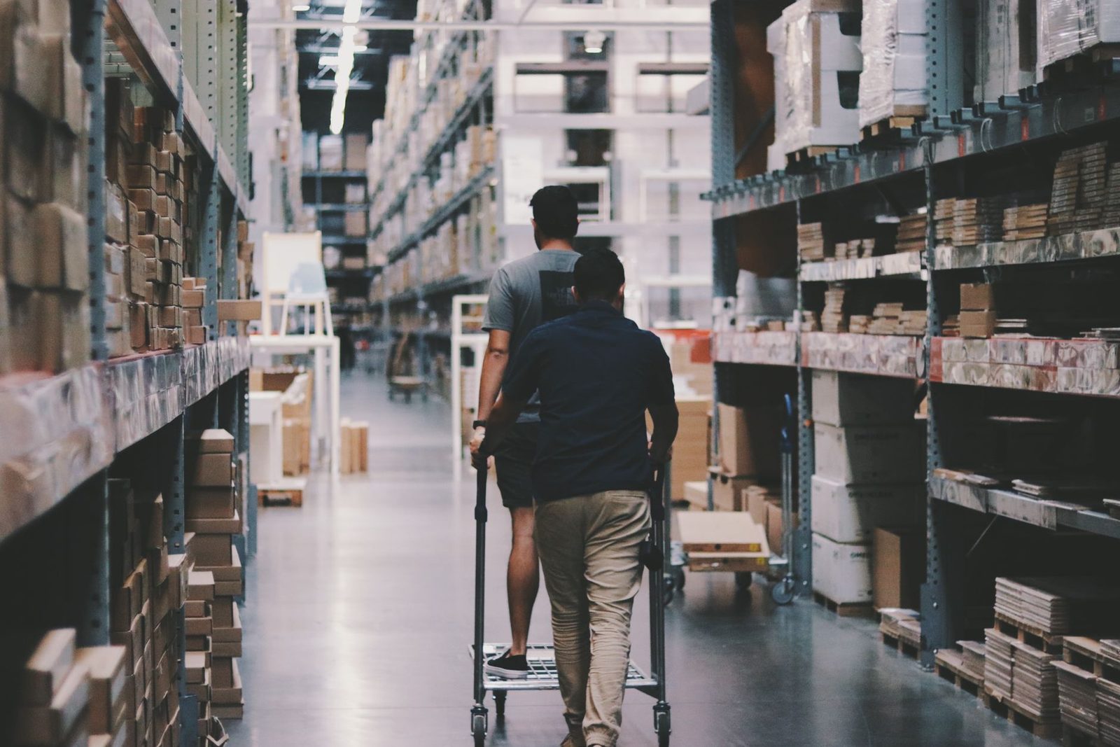 A wholesale aisle stacked with stock