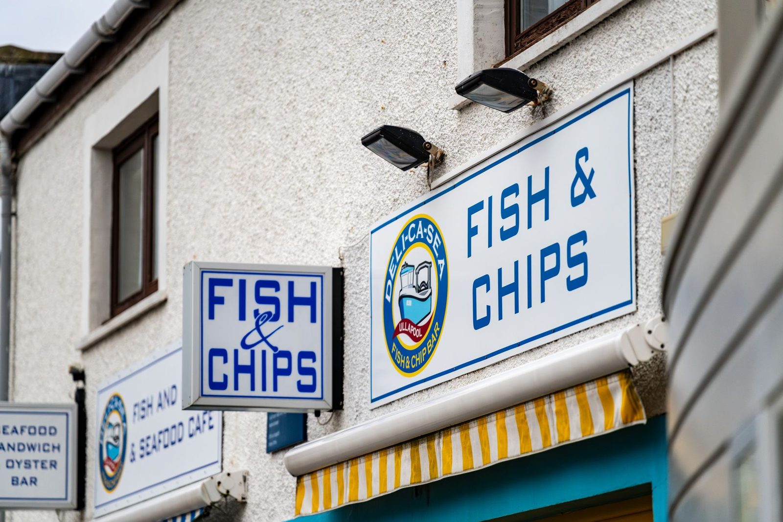 The frontage of a fish and chip shop